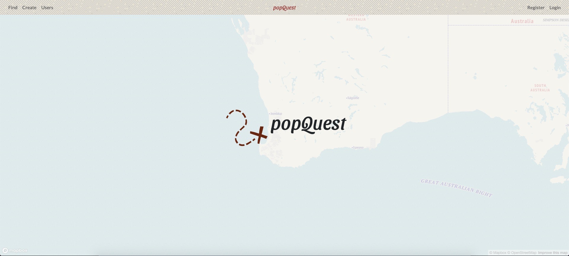 Popquest landing page
